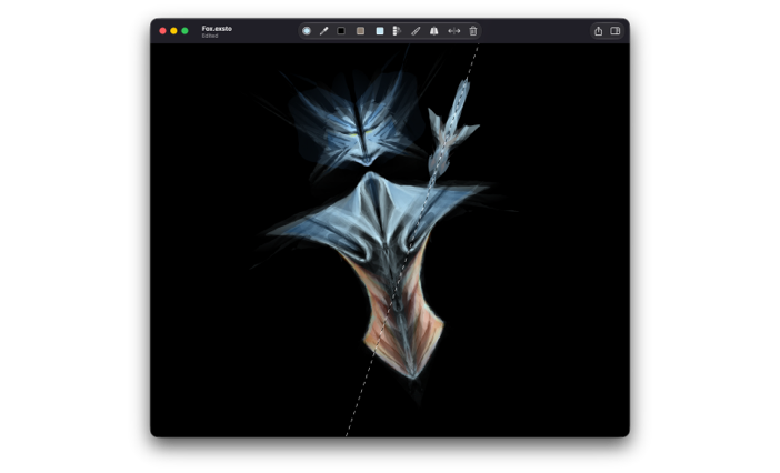 Rotated canvas and symmetry guide in Exsto