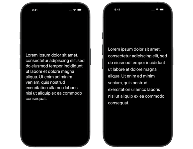 Comparison showing the default line height on the left versus the loose configuration on the right