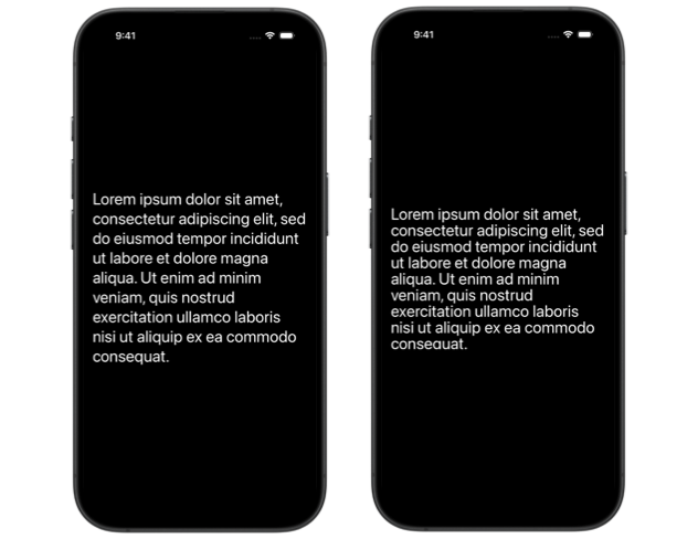 Comparison showing the default line height on the left versus the tight configuration on the right