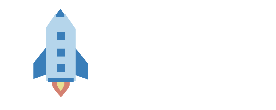 A custom rocket image whose bottom edge is aligned with the first text baseline of Ready for launch