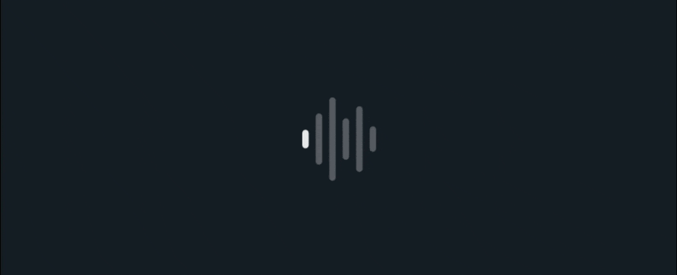 Animated waveform symbol with a looping variable color effect that progresses and reverses across layers