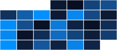 One month of daily rectangles aligned by weekday with the rows compressed vertically