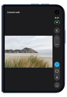 The same custom menu moves into the right-hand vertical bar on iPhone Duo with verticalPreferred