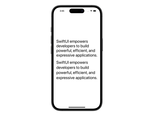 iPhone screen displaying text with tight leading and loose leading