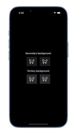 Screenshot showing an image of a cat with secondary system background