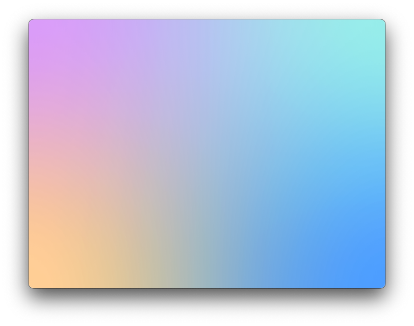 Mesh gradient with semi-transparent colors over a white background, producing a soft blend of purple, mint, orange, and blue
