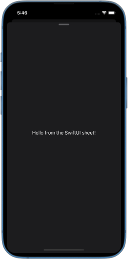 Screenshot of an iPhone with a full sheet presented that also has a drag indicator