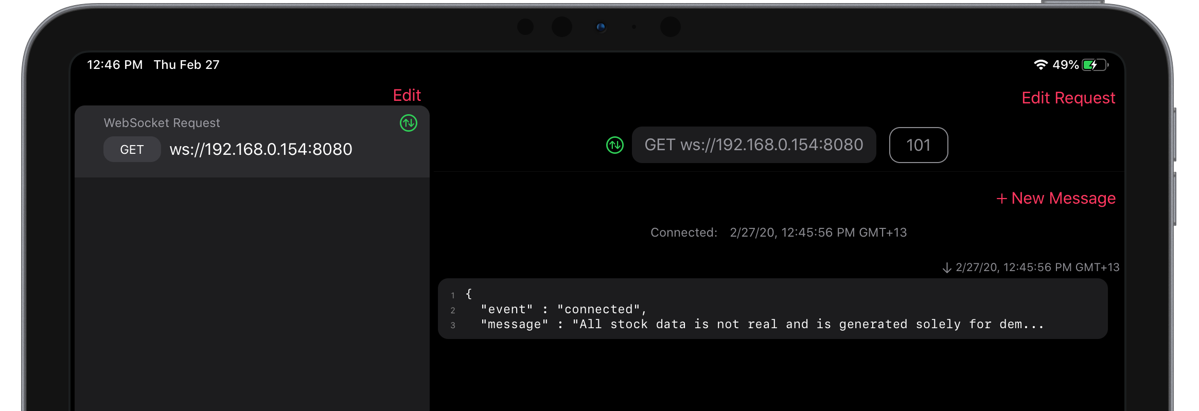 Cleora app screenshot showing the active connection view